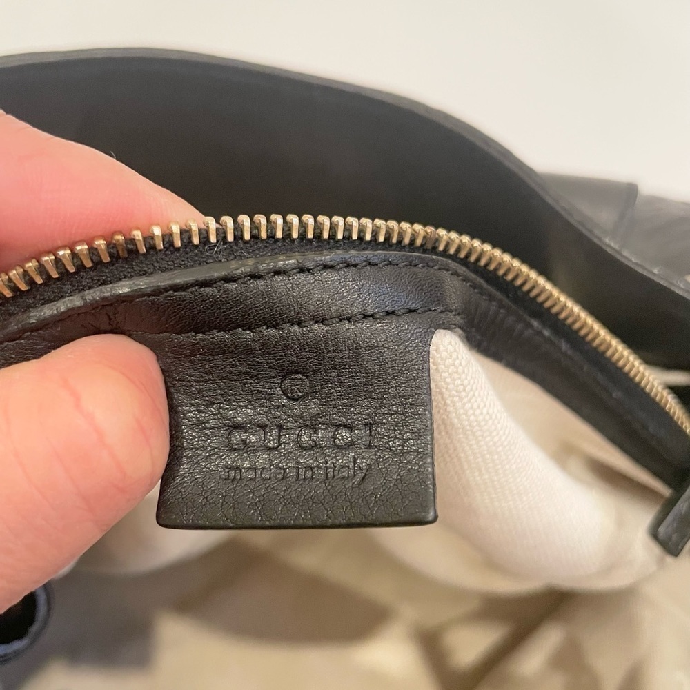 Gucci Black Leather Emily Medium Guccissima Shoulder Bag - Picture 11 of 15